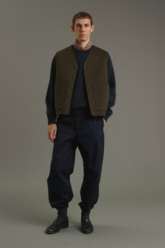 Philibert Scarf - Blue/Brown - Cotton - Men