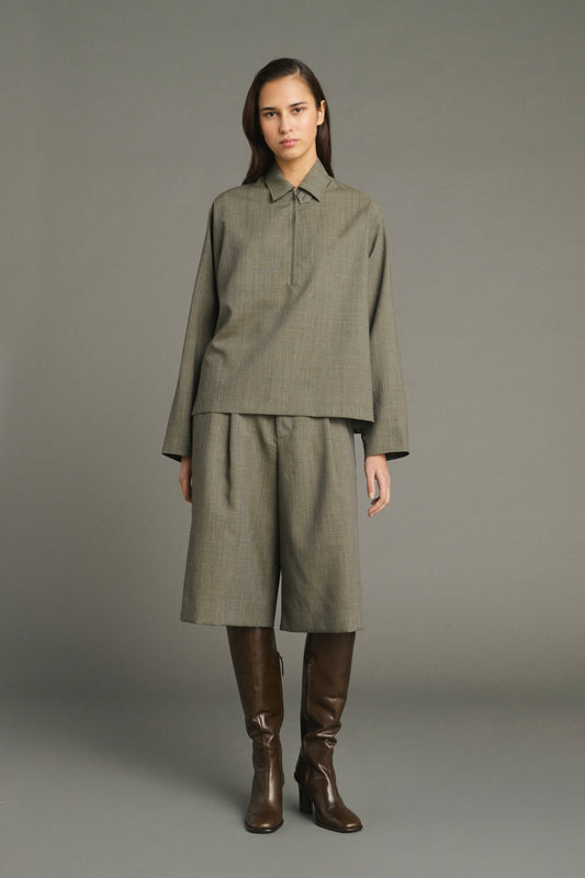 Blouse Jessie - Vert De Gris - Laine - Femme