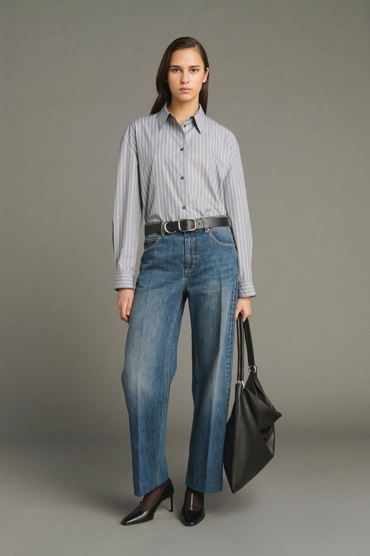 Jeans Jerry - Denim Blau Verwaschen - Baumwolle - Damen