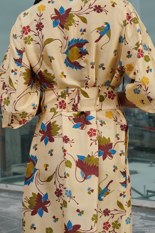 KLEID WINSLET MULTICO ECRU
