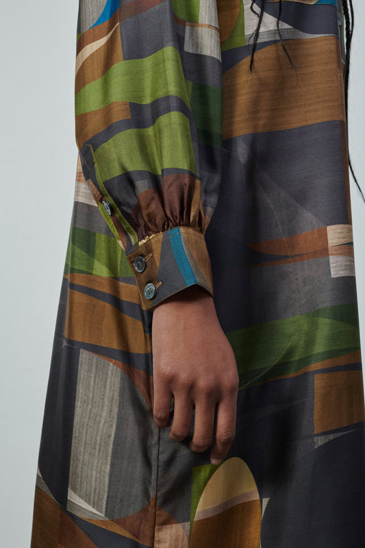 KLEID VEDA GRÜN/BRAUN
