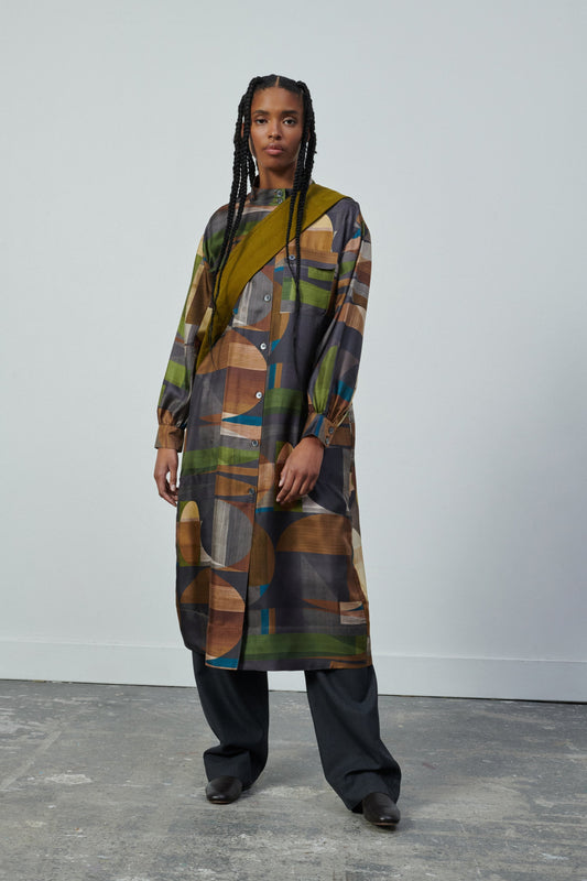 KLEID VEDA GRÜN/BRAUN