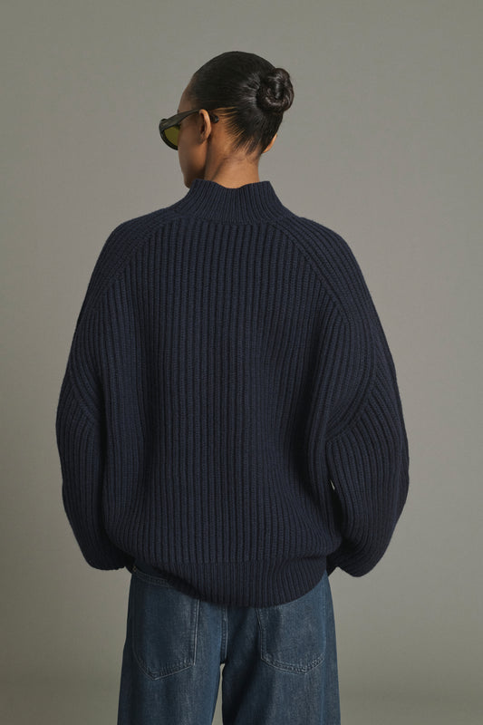 Pull Flamand - Navy Laine Mérinos Grosses Côtes - Soeur