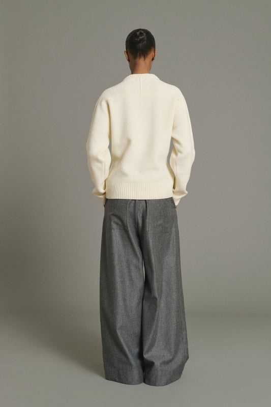 Pull Jeremie - Écru - Laine Mérinos - Femme