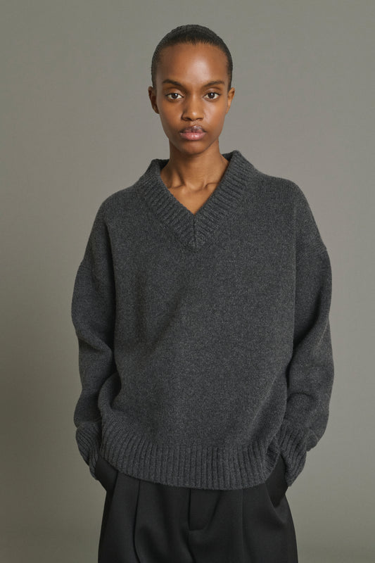 Pull Julie - Gris Anthracite - Laine Mérinos - Femme