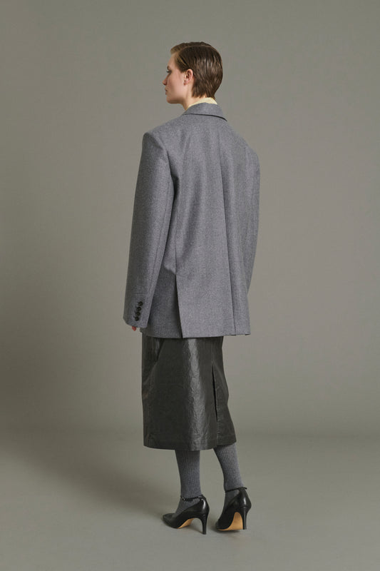 Jacke Helga – Meliertes Grau – Wolle – Damen