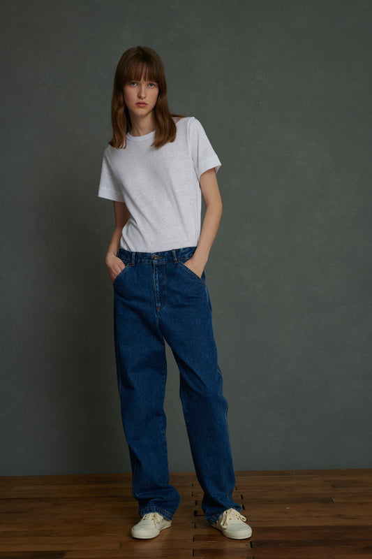 Jeans Napoleon - Denim Blau Gewaschen - Baumwolle - Damen