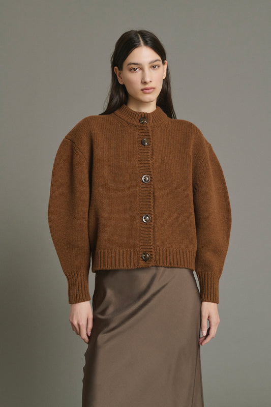 Cardigan Leonard - Karamell - Merinowolle - Damen