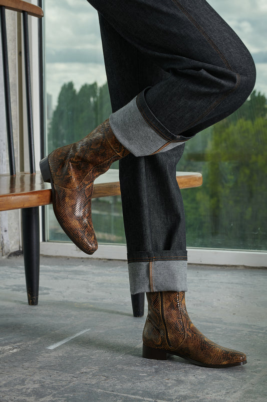 Stiefeletten Écaille - Python - Leder - Damen