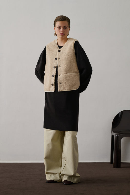 Gilet Sans Manches Fusil - Ecru - Femme