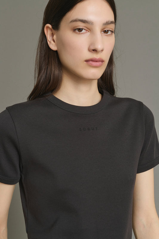 T-Shirt Aristide – Holzkohle – Baumwolle – Damen