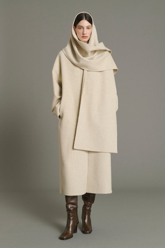 Manteau Finn - Écru/Gris - Laine - Femme