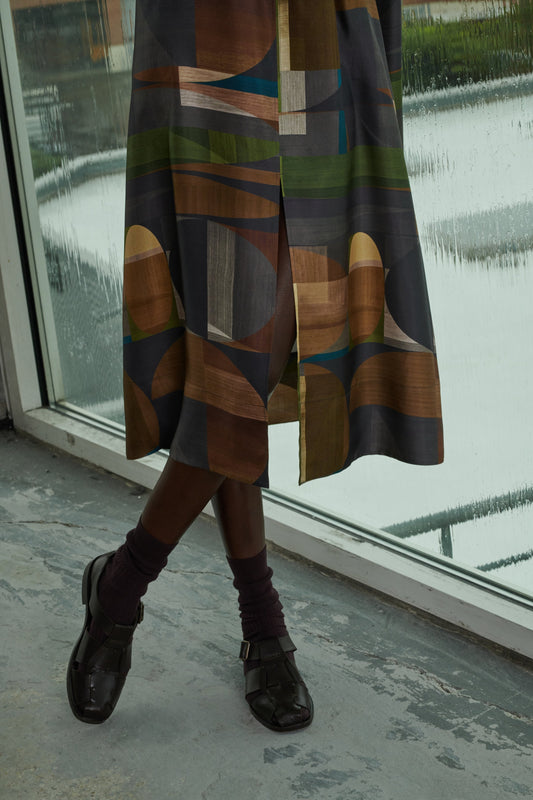 KLEID VANZY GRÜN/BRAUN