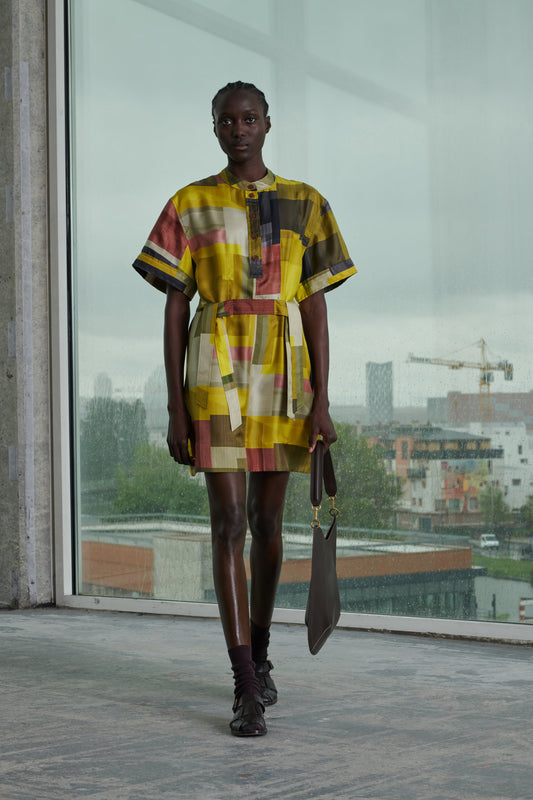 KLEID WANDA GELB/KHAKI