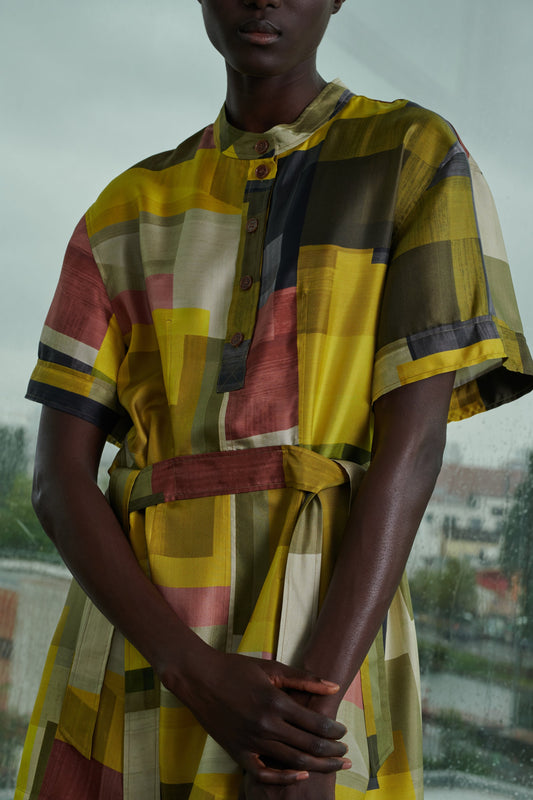 KLEID WANDA GELB/KHAKI