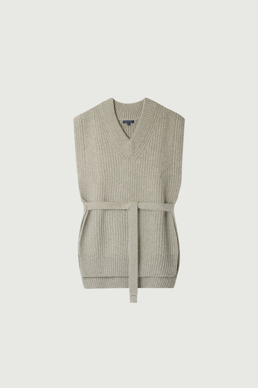 Pullover Costa - Grau Meliert - Wolle - Damen