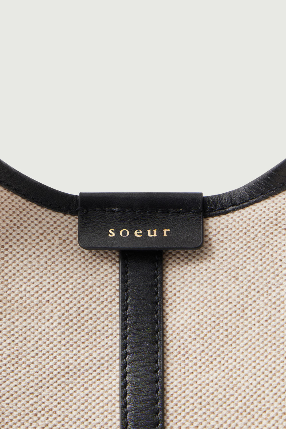 Cabas Douce - Écru/Schwarz - Leder - Damen