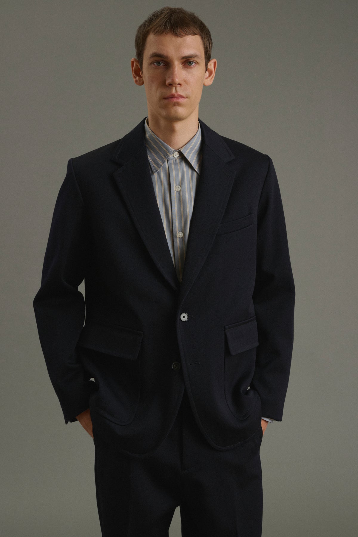Jacket Clement - Dark Navy - Wool - Men vue 3