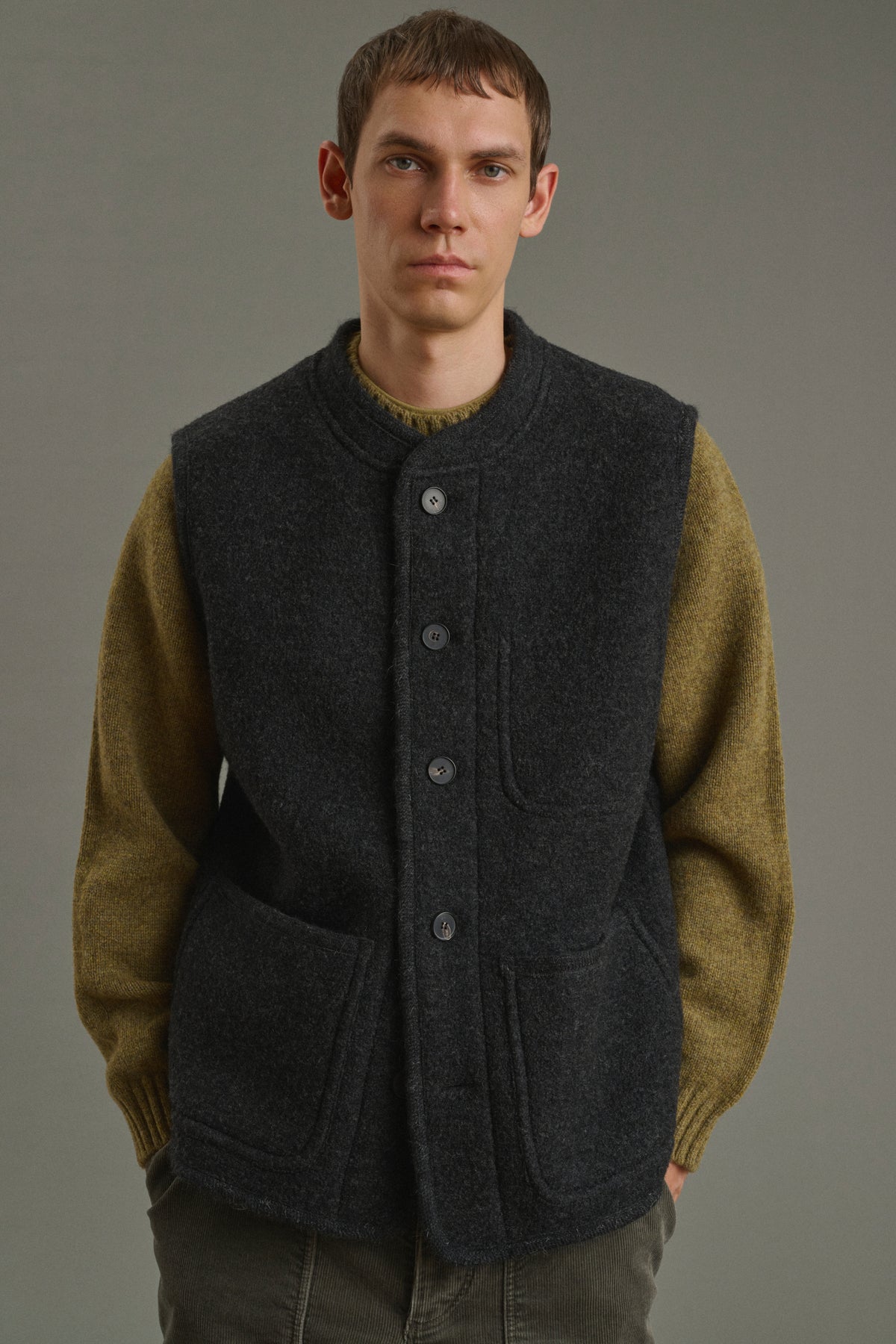 Jacke Samuel - Anthrazitgrau - Wolle - Herren vue 2