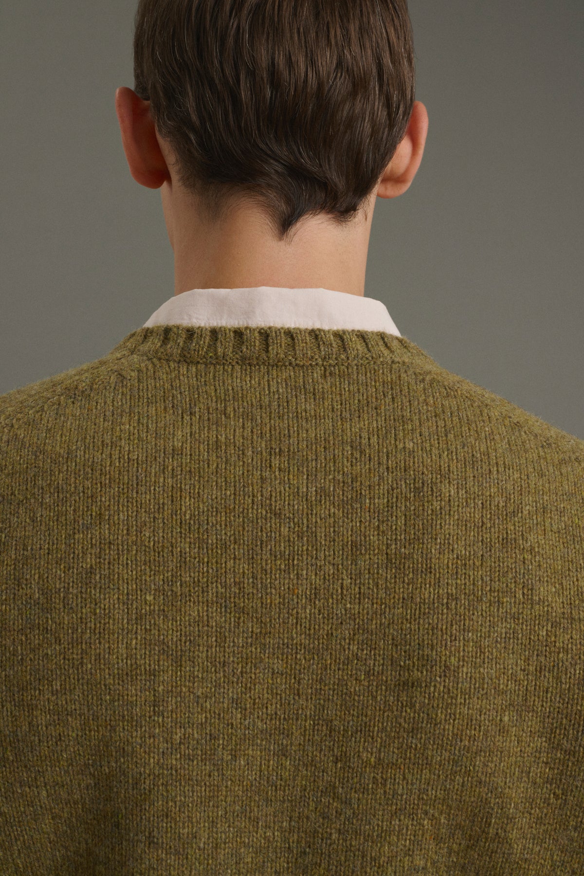 Pullover Isamu - Meliertes Khaki - Wolle - Herren vue 5