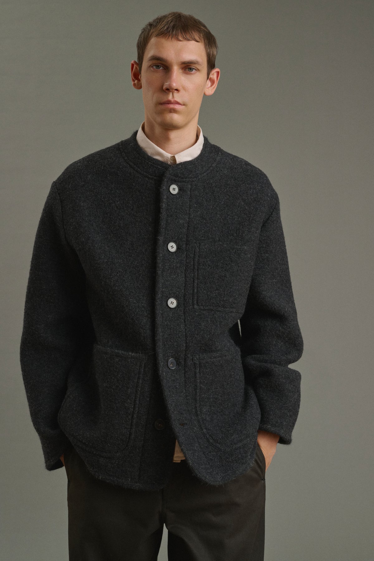 Veste Aliocha - Gris Anthracite - Laine - Homme vue 1