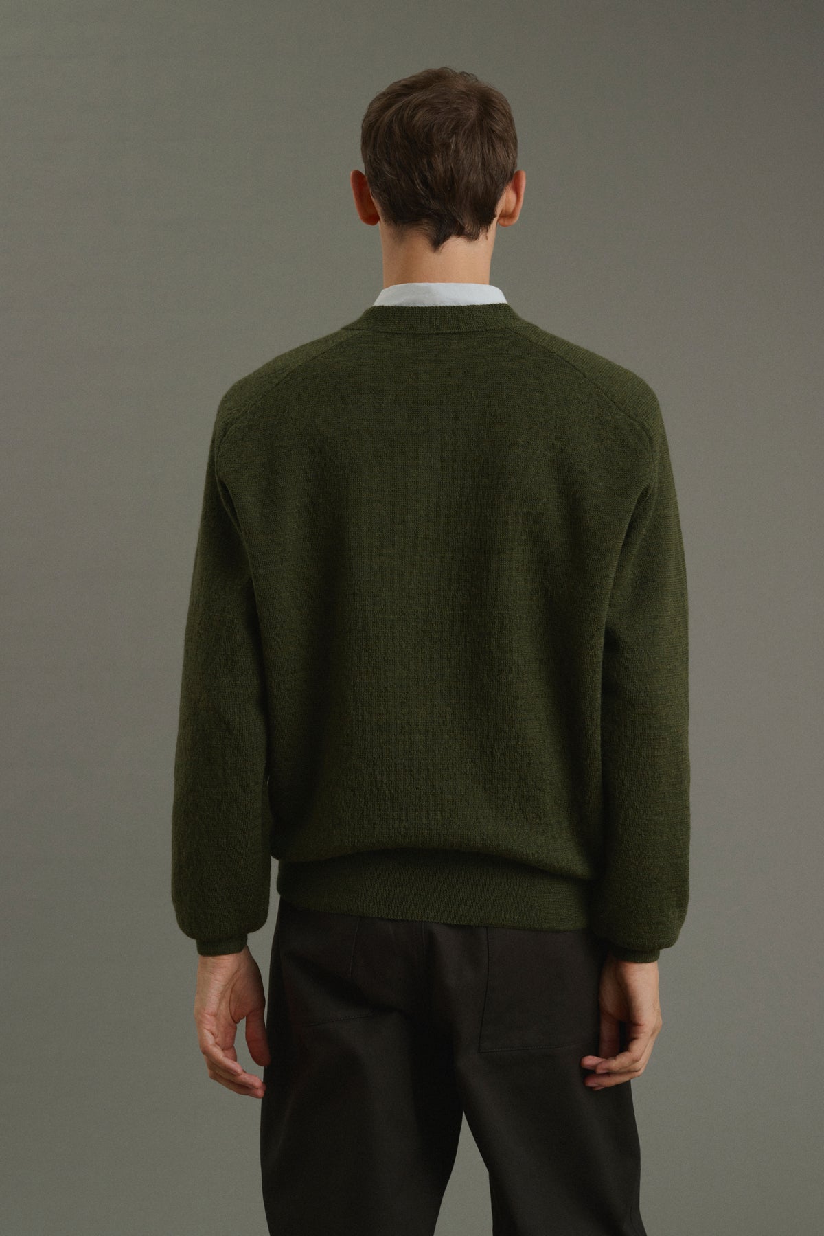 Pullover Themo - Dark Green - Wool - Men