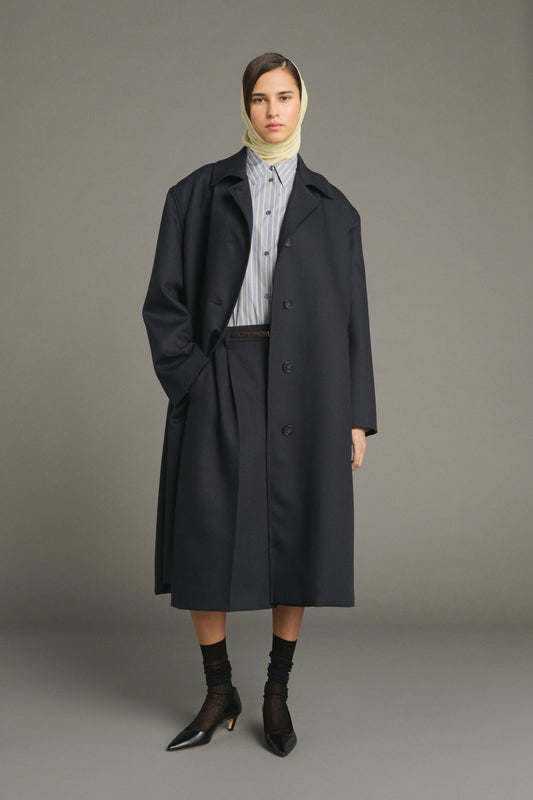 Mantel Liam – Deep Navy – Wolle – Damen