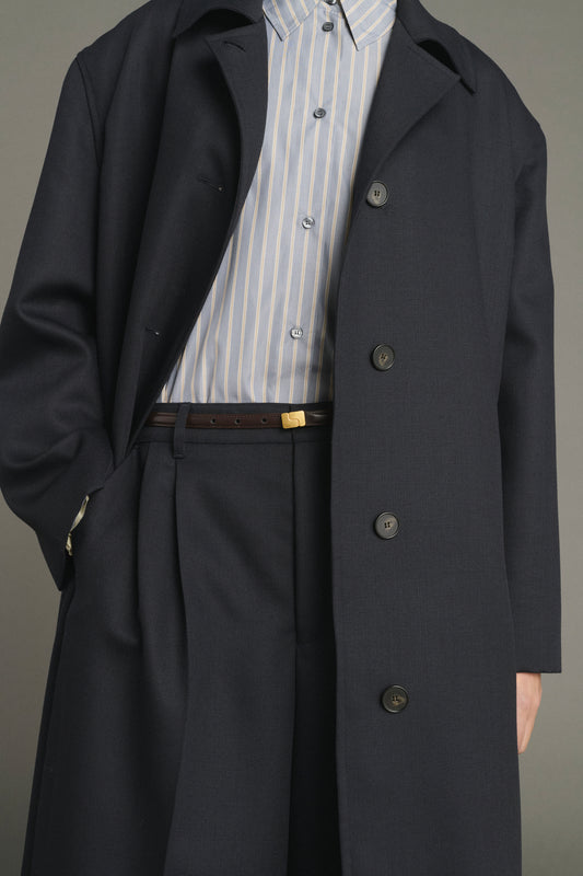 Mantel Liam – Deep Navy – Wolle – Damen