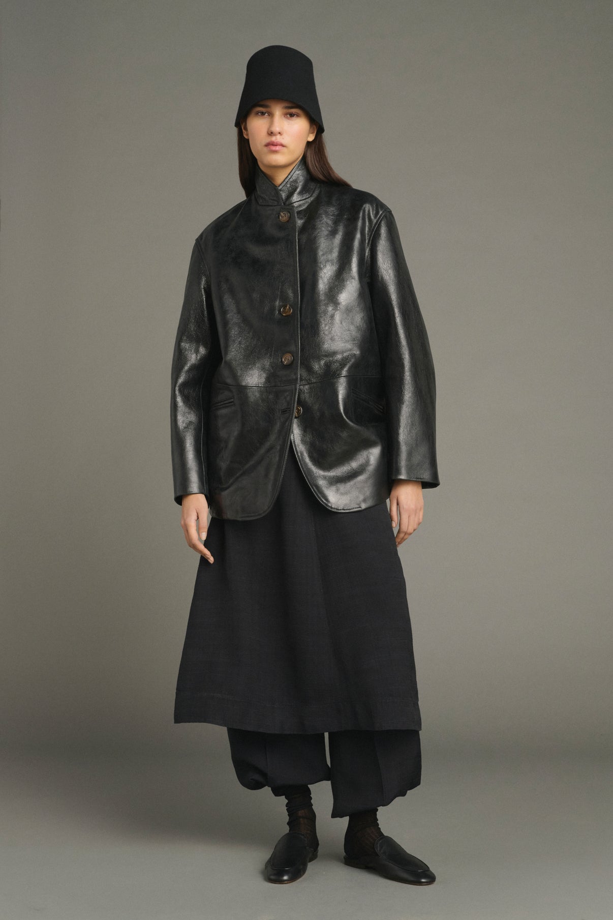 Jacke Luciano - Schwarz - Leder - Damen vue 1
