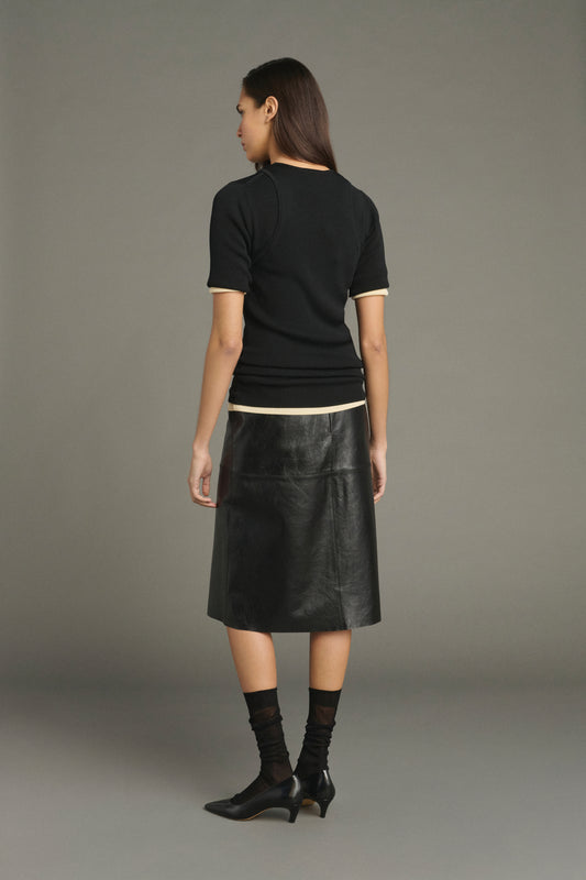 Rock Gwen - Schwarz - Leder - Damen