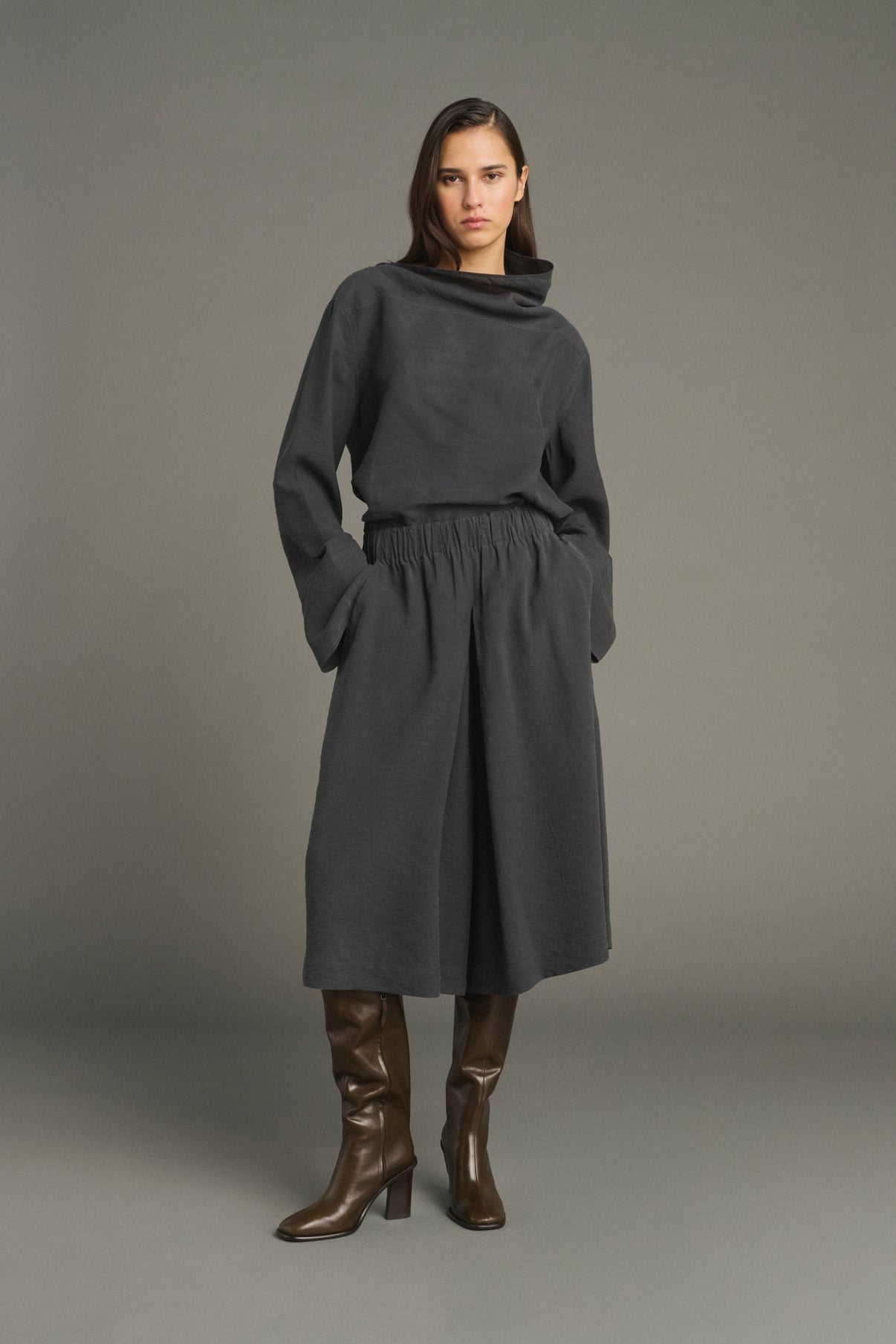 Blouse Laila - Gris Anthracite - Soie - Femme vue 3