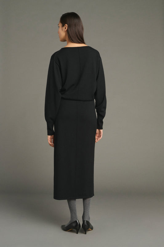 Kleid Kathleen - Schwarz - Merinowolle - Damen
