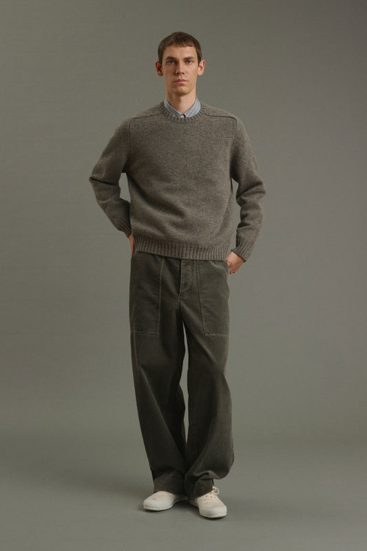 Pull Isamu - Vert De Gris - Laine - Homme