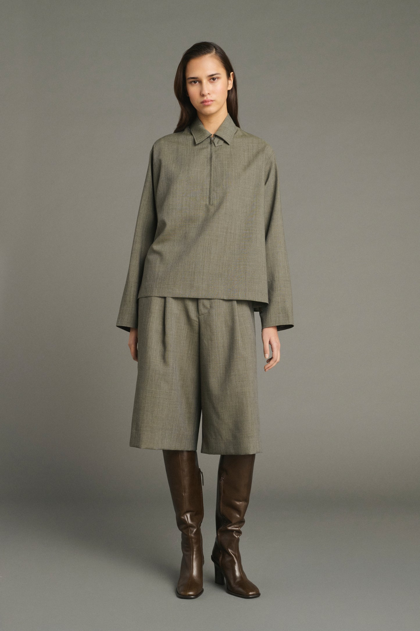 Blouse Jessie - Vert De Gris - Laine - Femme