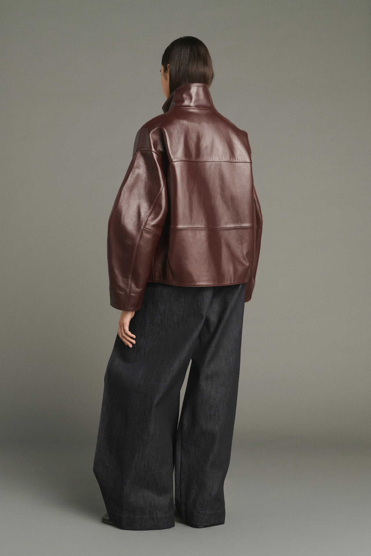 Veste Gamma - Bordeaux - Cuir - Femme