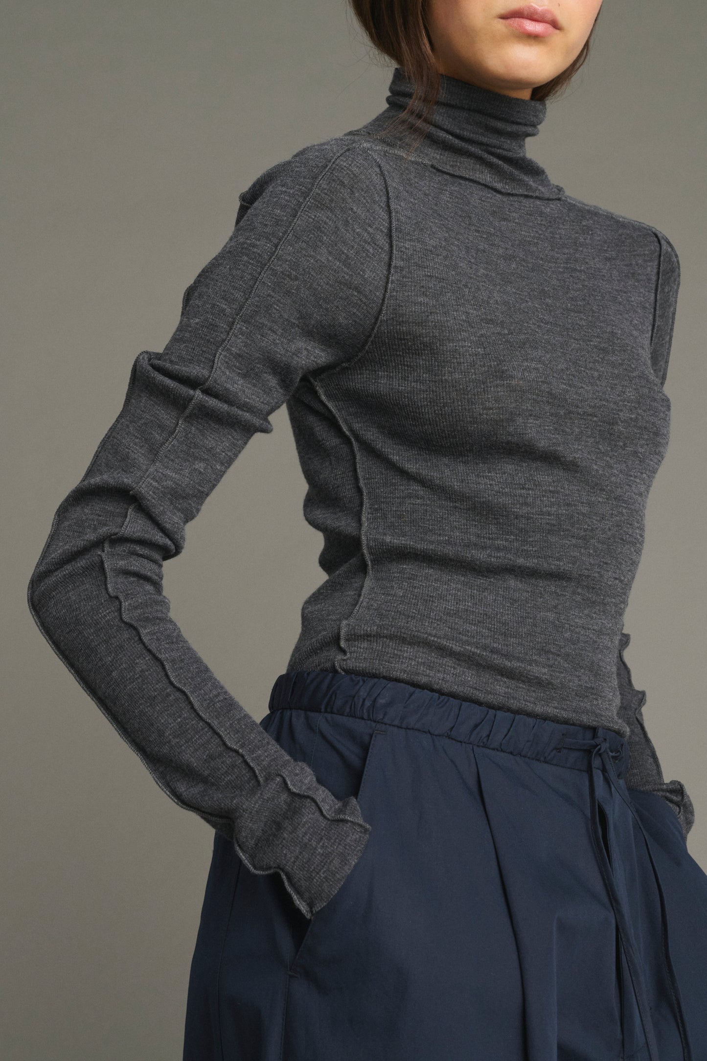 T-Shirt Lois - Anthracite Grey - Wool - Women