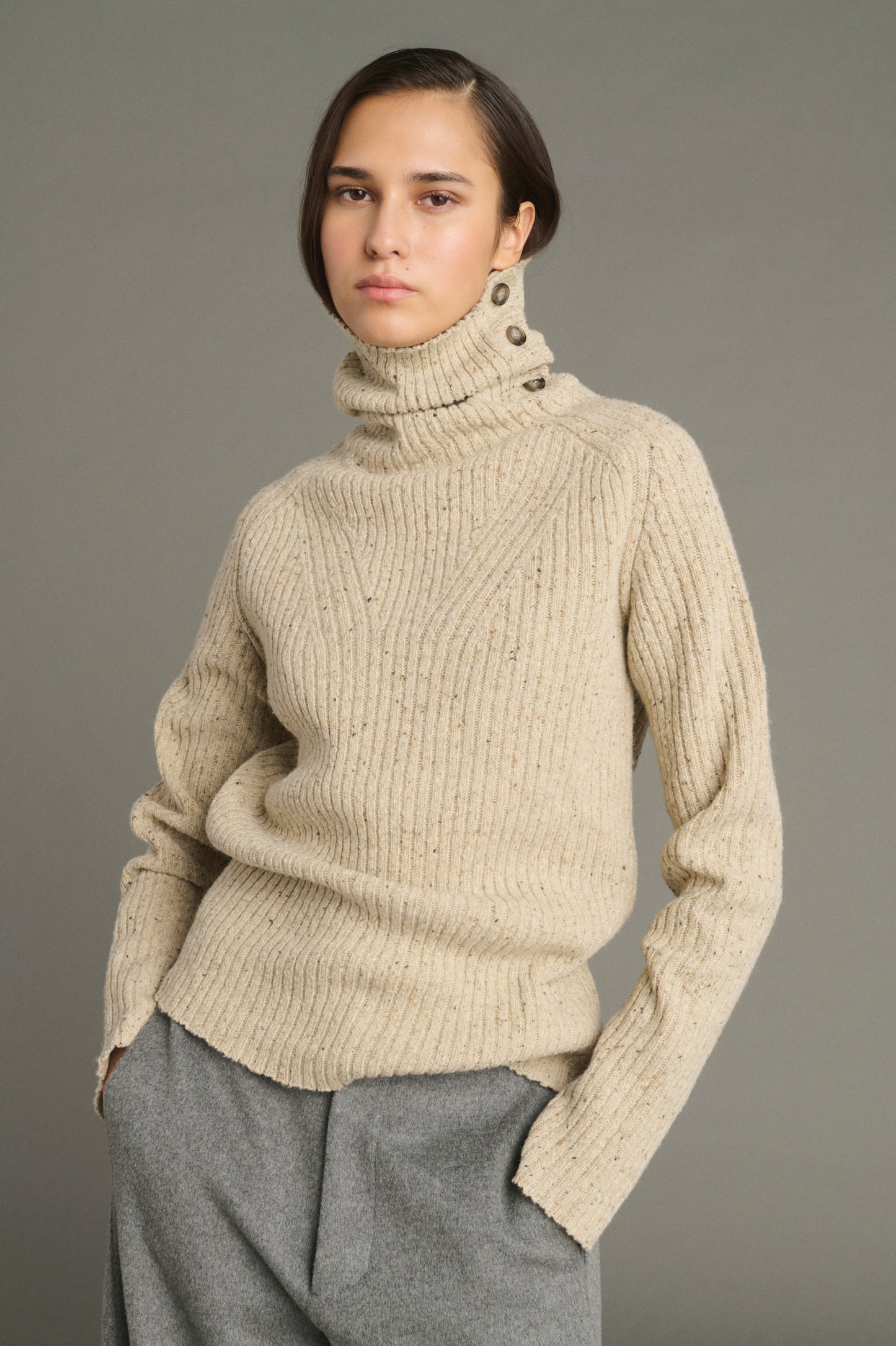 Pullover Joey - Hellbeige - Wolle - Damen