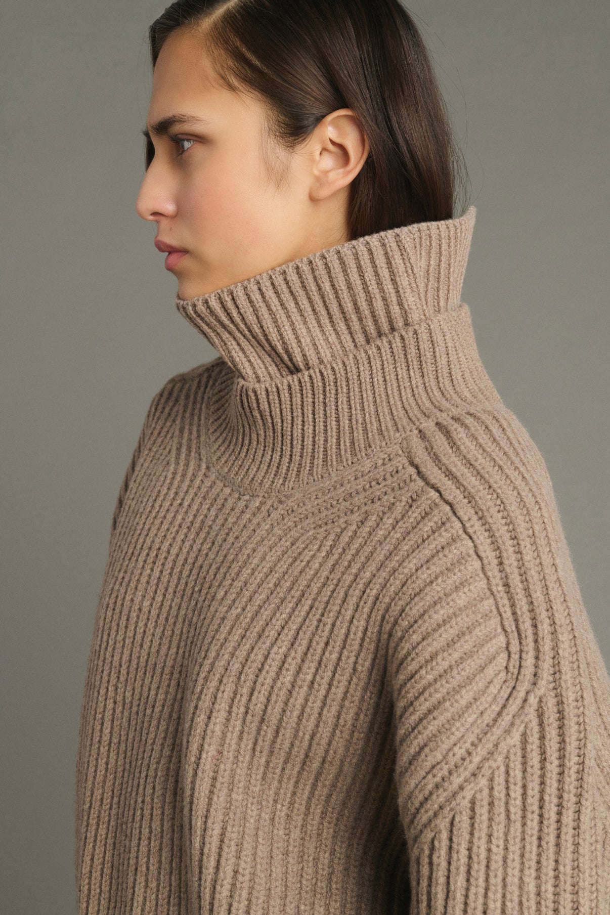 Kragen Gad – Beige Chiné – Merinowolle – Damen vue 2