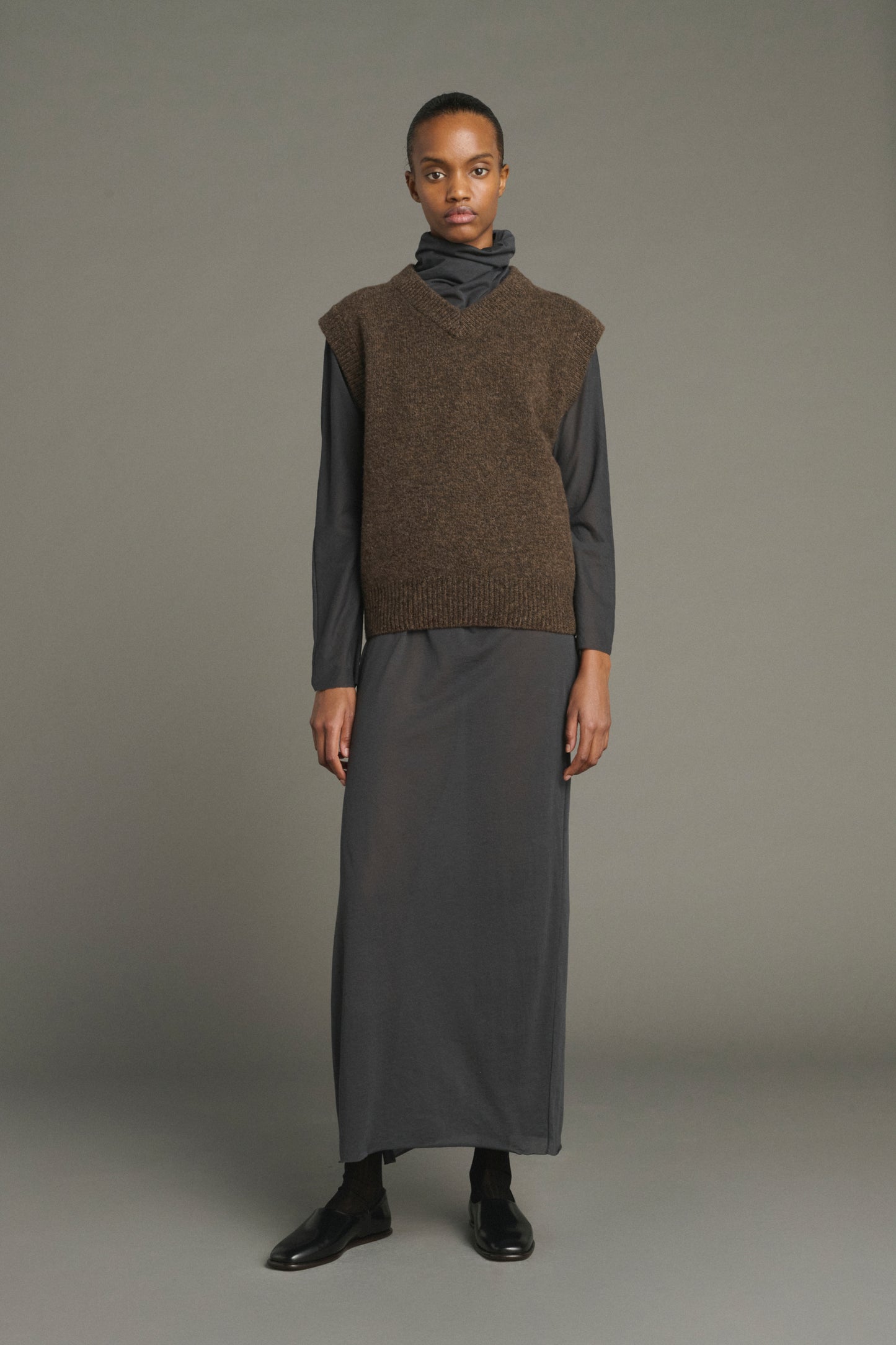Pull Karl - Marron Chiné - Laine Mérinos - Femme