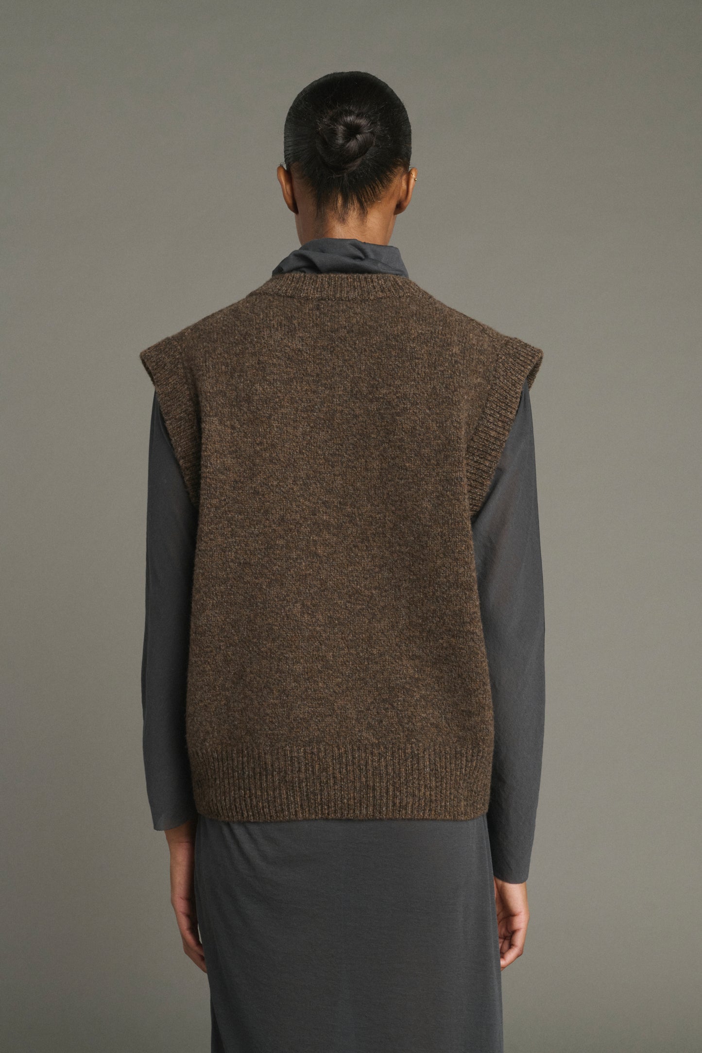 Pull Karl - Marron Chiné - Laine Mérinos - Femme