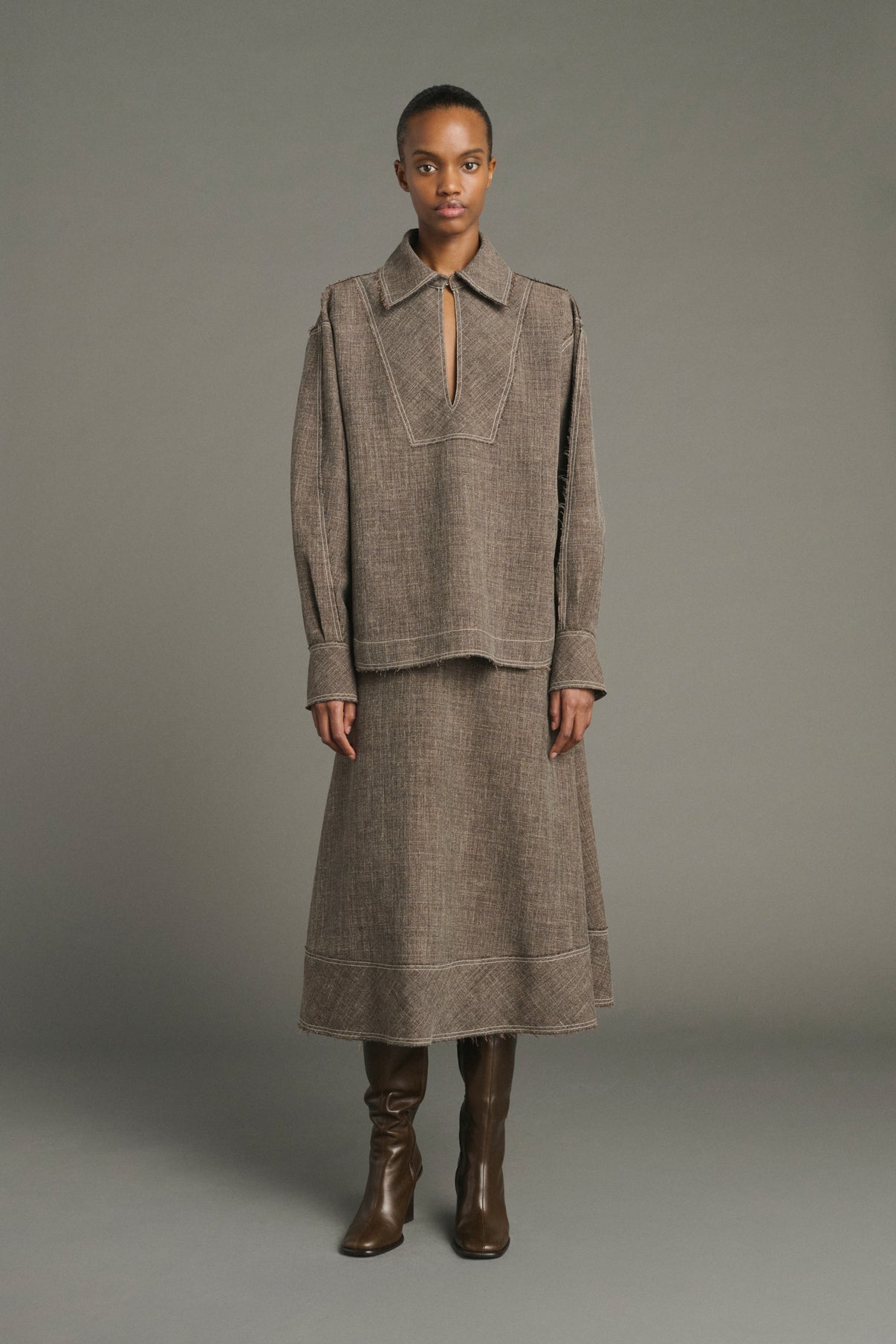 Janelle skirt - Brown Marl - Women vue 1