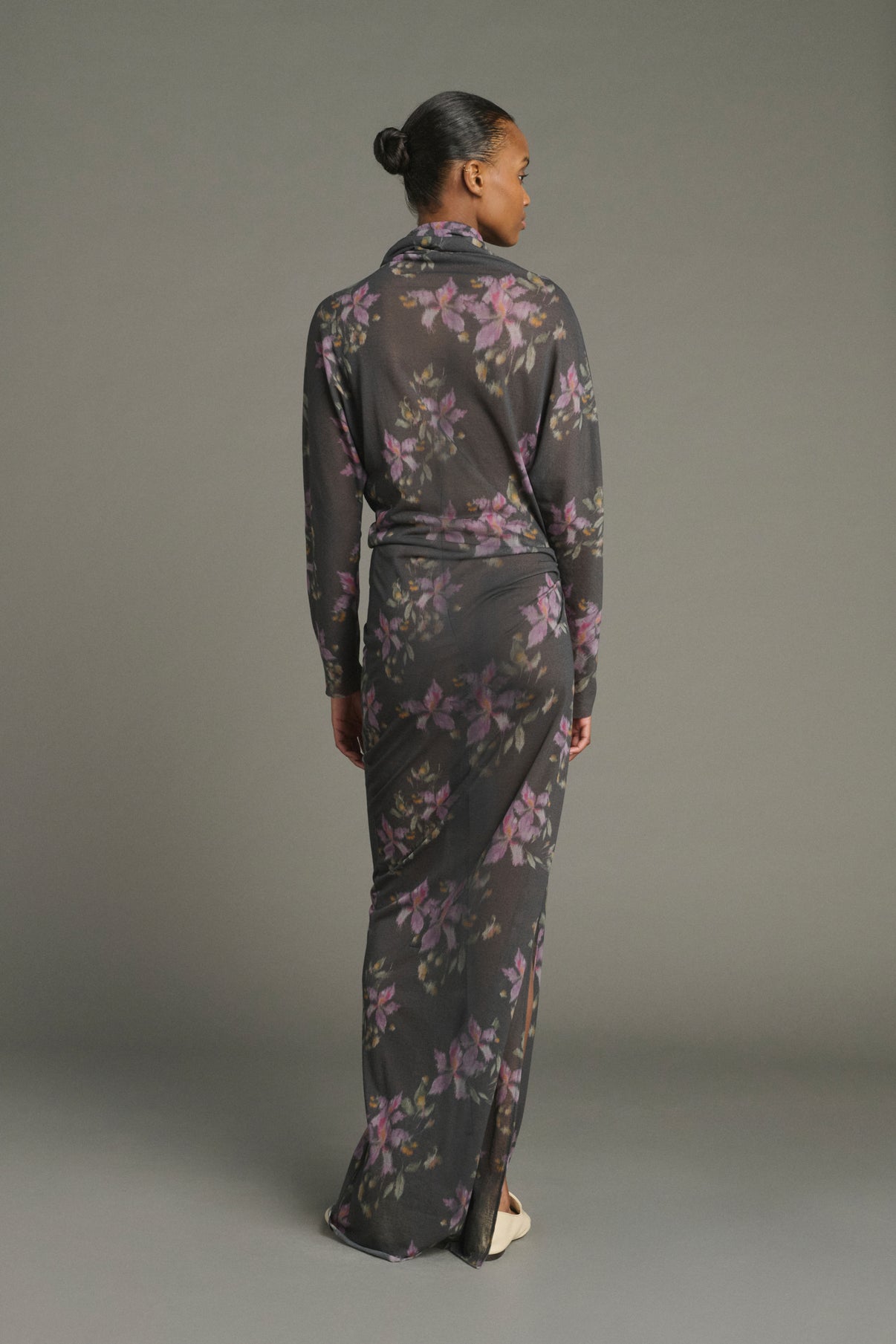 Kleid Lola – Anthrazit/Violett – Baumwolle – Damen vue 2