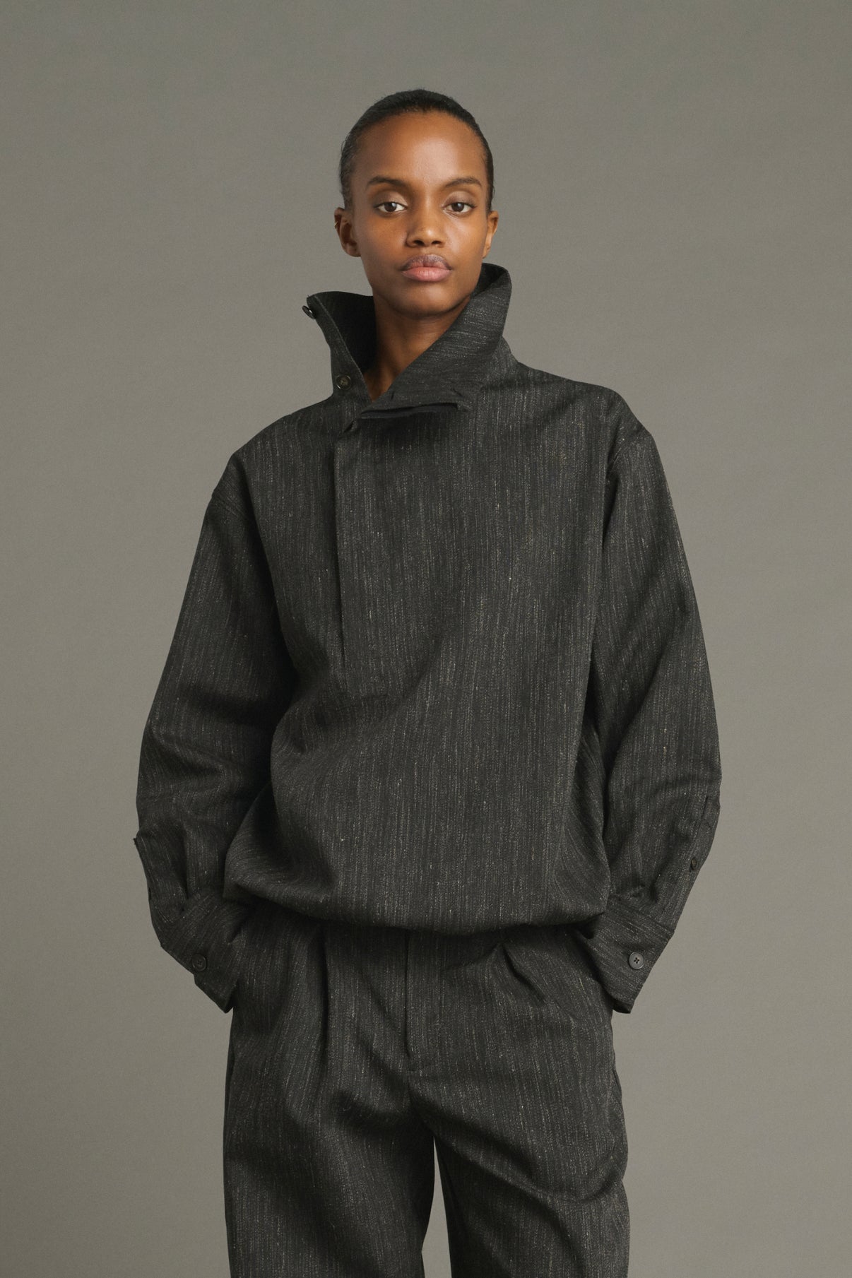 Chemise Lutece - Gris Anthracite - Laine - Femme vue 1