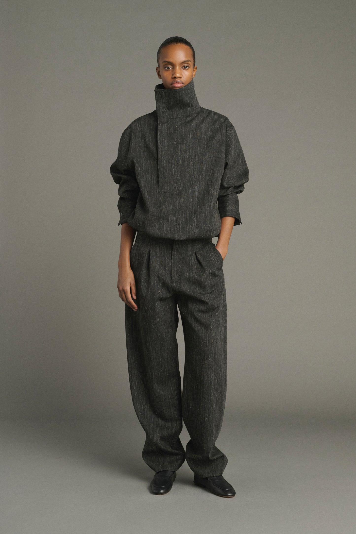 Pantalon Baptiste - Gris Anthracite - Laine - Femme