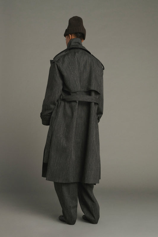 Trench Jourdain – Anthrazitgrau – Wolle – Damen