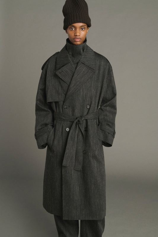 Trench Jourdain – Anthrazitgrau – Wolle – Damen
