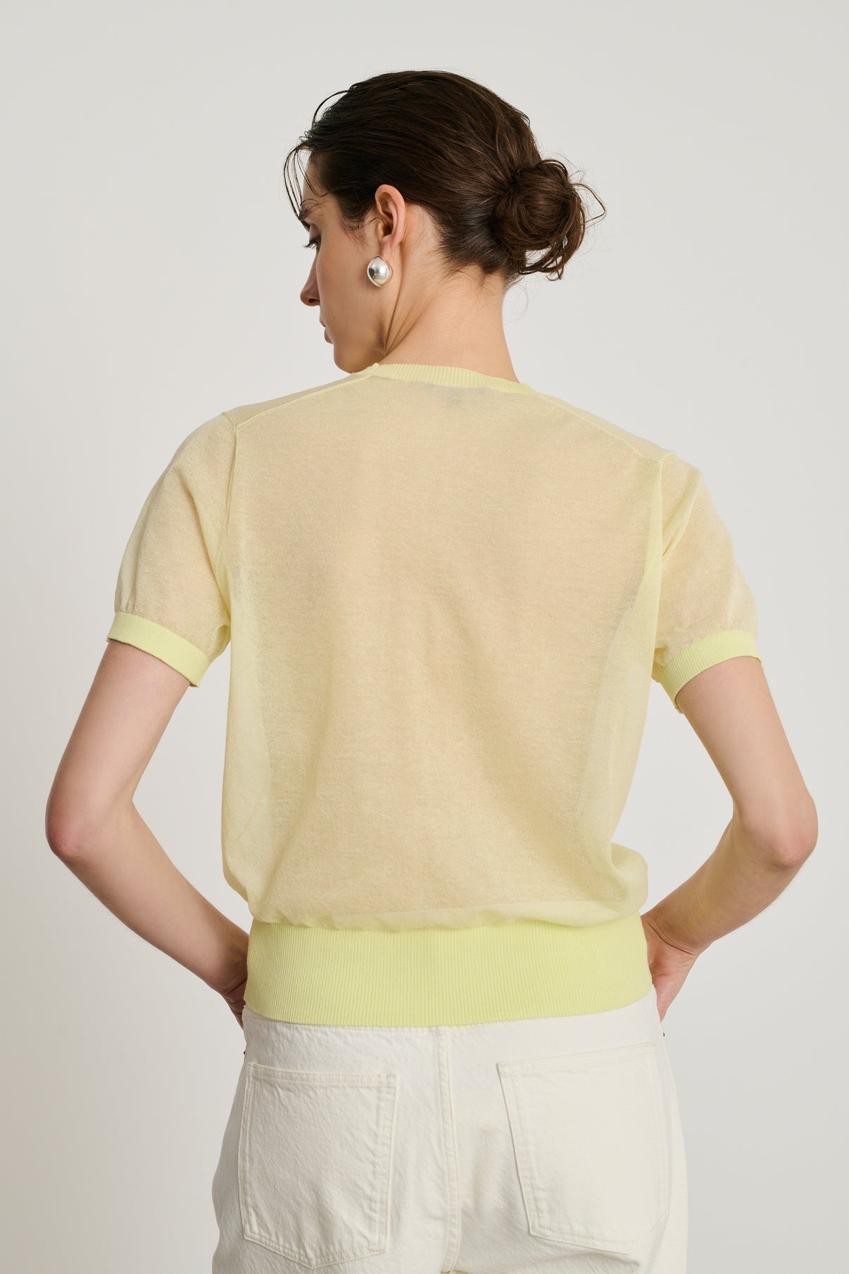 Pull Dua - Jaune Acide - Femme vue 3