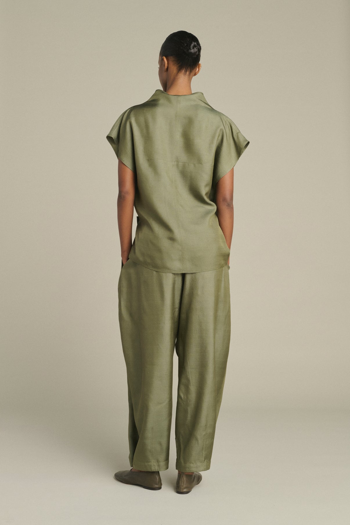 Bluse Kora - Vert De Gris - Seide - Damen vue 4