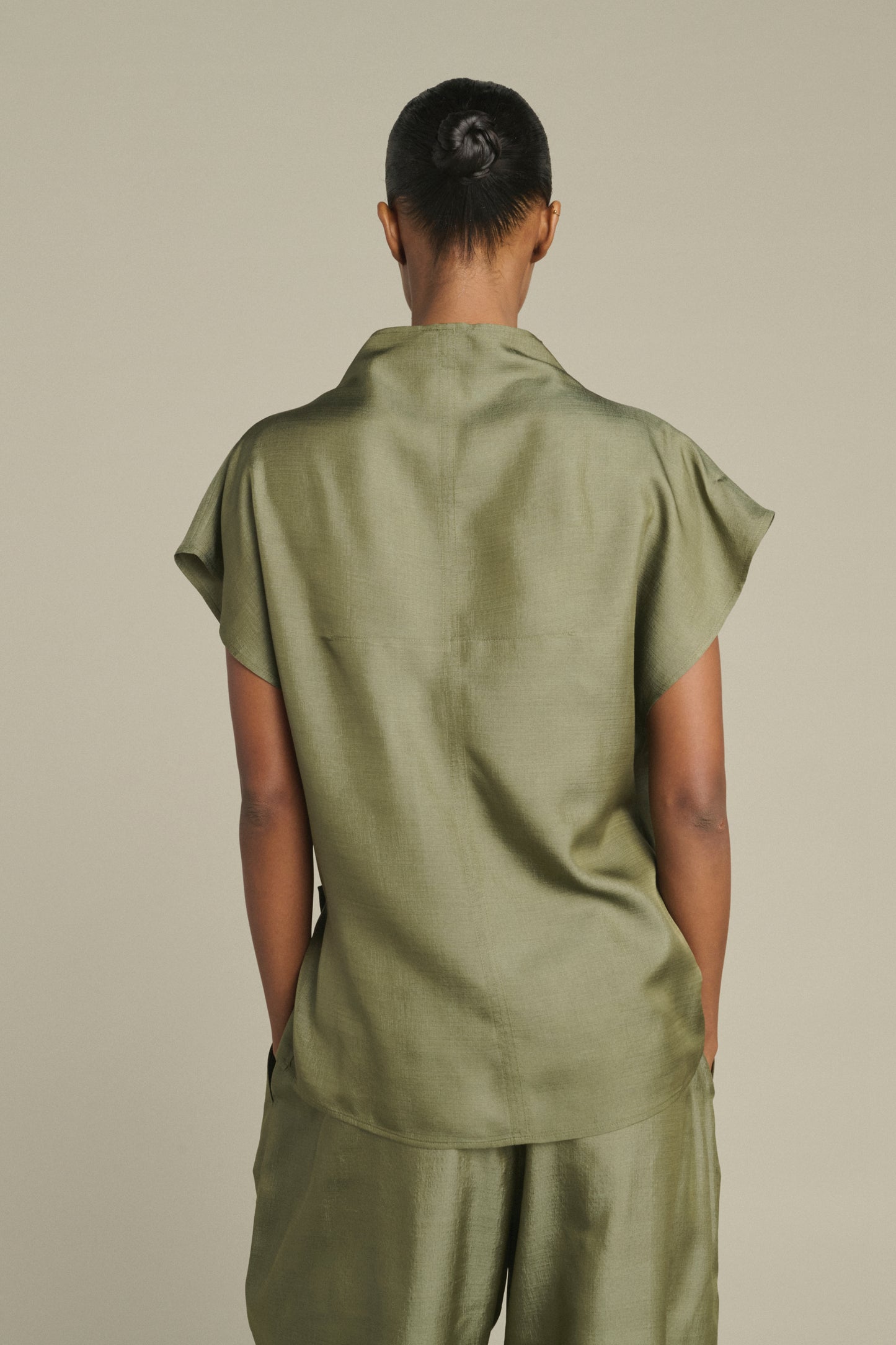 Bluse Kora - Vert De Gris - Seide - Damen