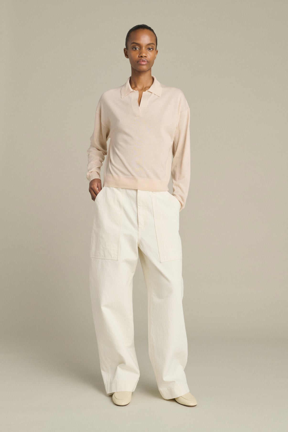Pullover Fleming - Puderrosa - Merinowolle - Damen vue 1